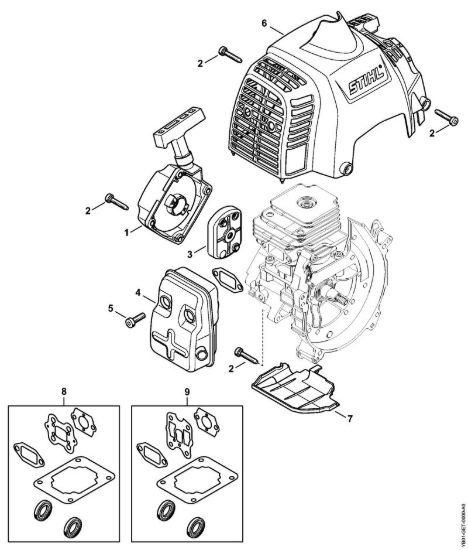 Dispositivo avviamento, silenziatore BC 230 BC 230 brand Stihl